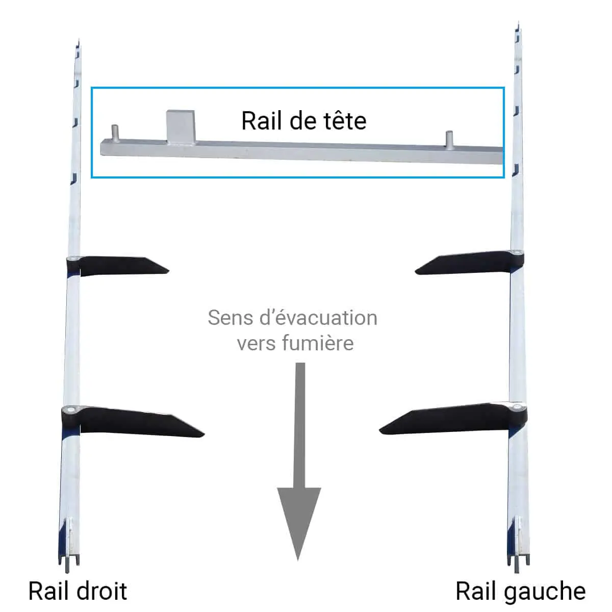rails d'évacuateur va-et-vient