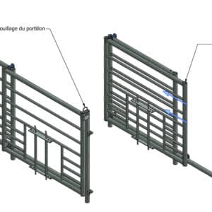 claie à portillon coulissant avec passage d'agneau